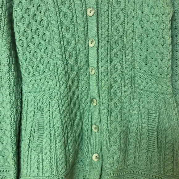 Aran Crafts Emerald Cable Knit Cardigan - Picture 2 of 3